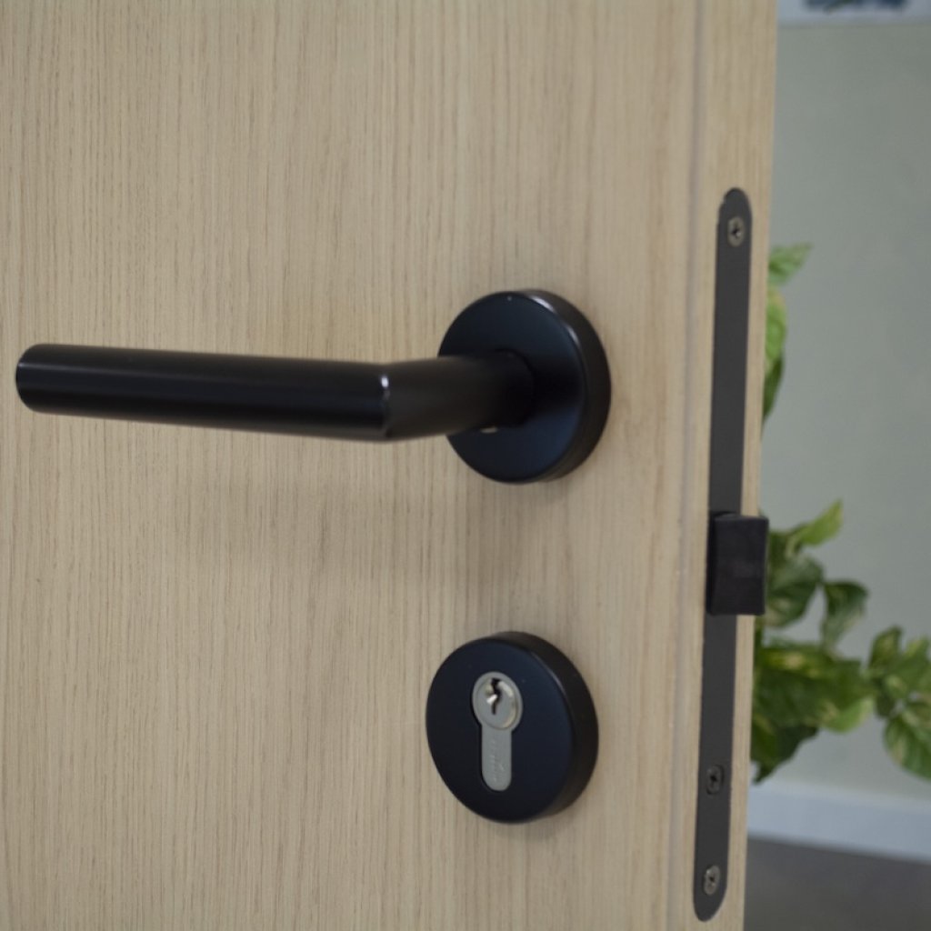 detalle puerta de madera para oficina